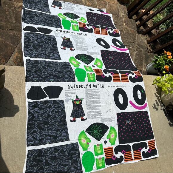 Gwendolyn Witch Halloween Broomstick Doll Sewing Project Panel Spring Industries - Picture 4 of 4